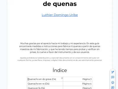 Captura de pantalla documento Manual Fabricación de Quenas